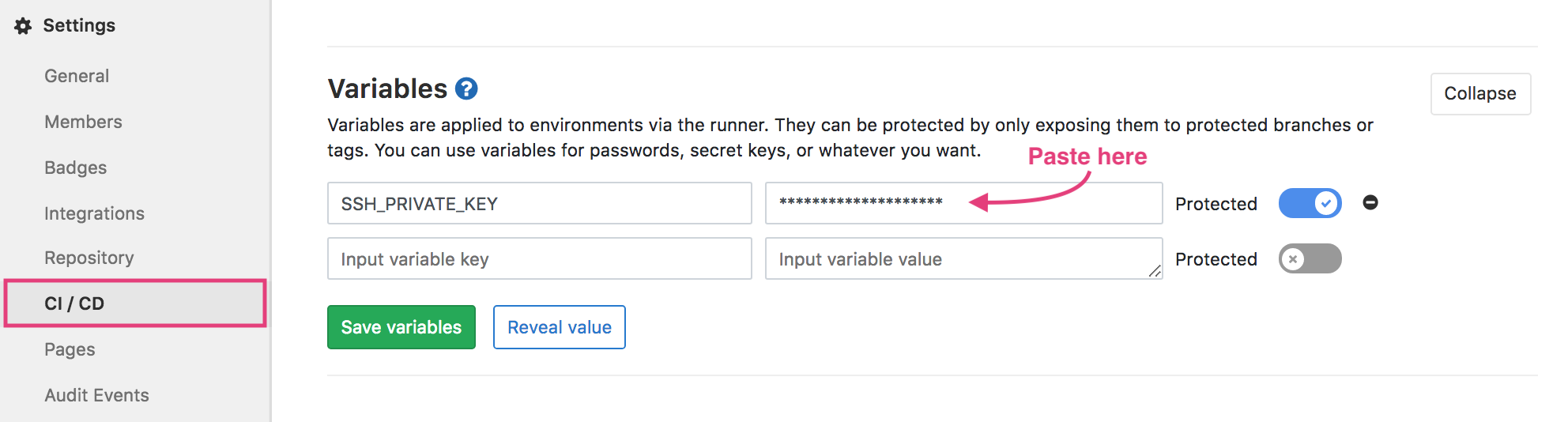 GitLab variables