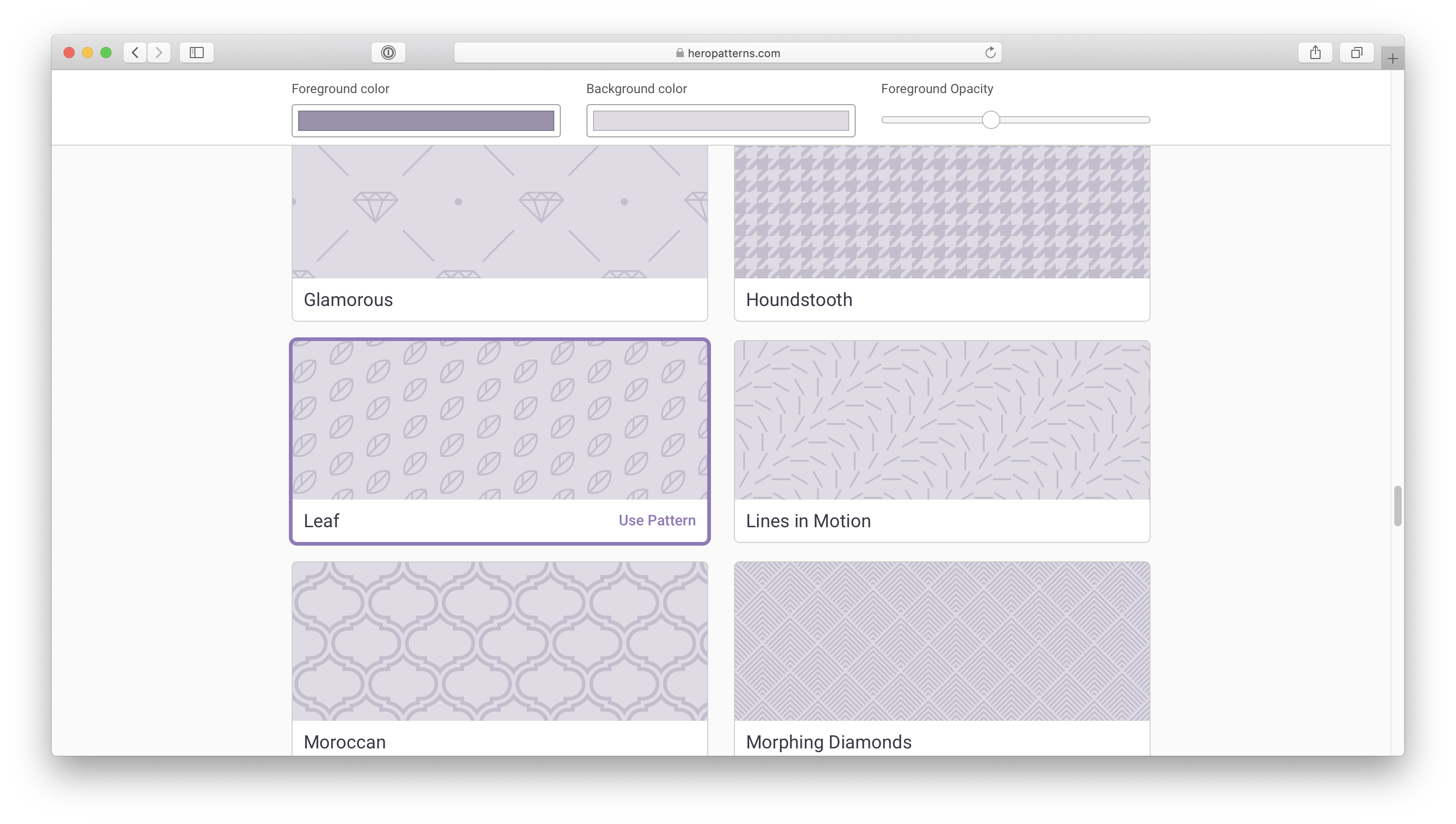 Hero patterns screenshot 1